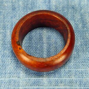 Domed Hardwood Ring Made from Briarwood - Size 8.5 (US)